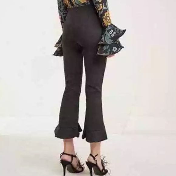 Anthropologie C/MEO Collective Orbit Ruffled Flared-Hem Pants Sz M NWT - Picture 2 of 6